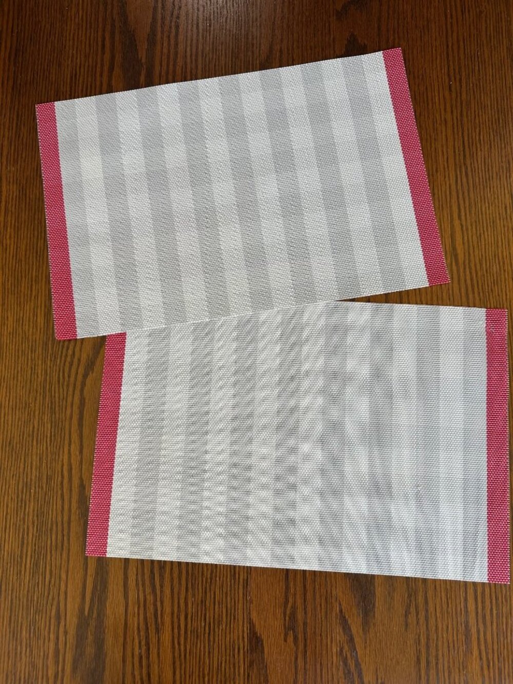 Cottagecore Plaid Red & White Placemats 11x17 Set Of 2 Easy Clean New
